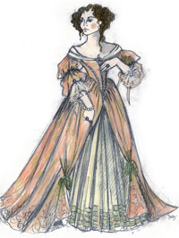 Costume sketch of "The Misanthrope Celimene".