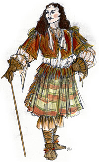 Costume sketch of "The Misanthrope Oronte".