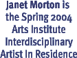 Janet Morton is the Spring 2004 Arts Institute Interdisciplinary Artist in Residence.